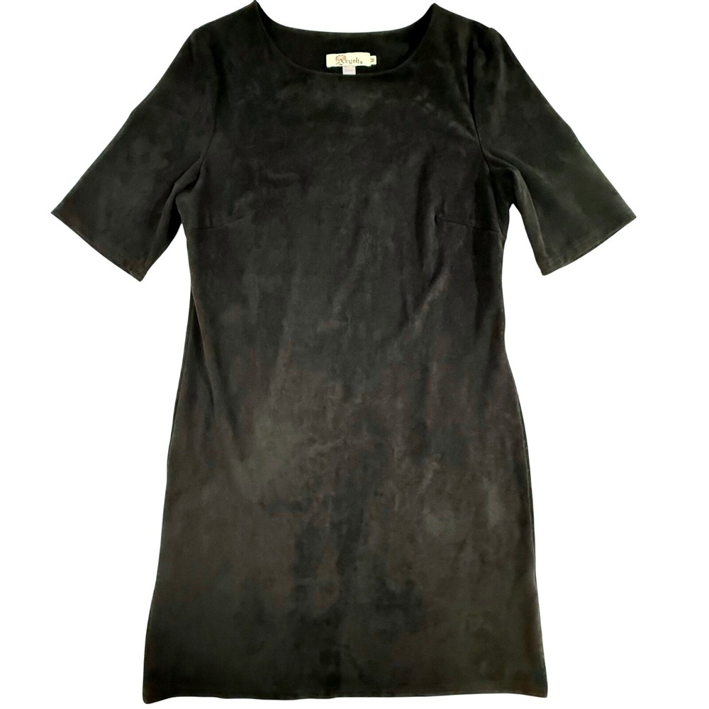 Aryeh Studio Dress Women's Medium Black Suede Stretch Casual Career (158)